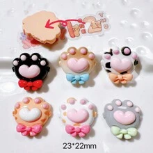 10 cái/bộ Hỗn hợp Phim hoạt hình dễ thương Màu mèo PAWS Series Vỏ điện thoại kem gel DIY, Móc chìa khóa, Ghim cài tóc, Dây buộc và Phụ kiện trang sức bằng nhựa - móng vuốt mèo - Xem 3
