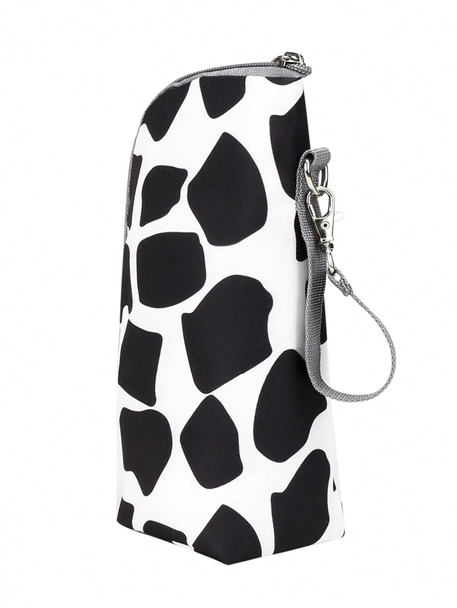 1pc Baby Bottle Insulation Bag, Suitable For Daily Outdoor Use And Traveling - Black and White - View 1