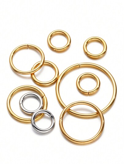 20pcs/Pack Stainless Steel Flat Split Rings For DIY Jewelry Making, 12/14/18/20mm