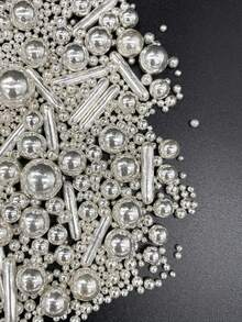 1 set 85g Decoración de pastel con perlas de azúcar doradas (solo para decoración, no comestible) para decoración de pasteles horneados, decoración de magdalenas con papel, decoración de galletas y helados, adecuada para celebraciones de festivales y fiestas de cumpleaños - Multicolor - Ver 9