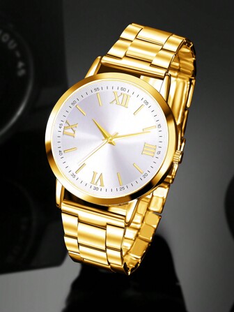 1 szt. unisexowy, biznesowy, casualowy zegarek kwarcowy w stylu industrialnym z okrągłą tarczą, odpowiedni do noszenia na co dzień, jako prezent urodzinowy, na imprezę, spotkanie świąteczne, idealny prezent dla siebie lub przyjaciół. Opakowanie nie jest dołączone.