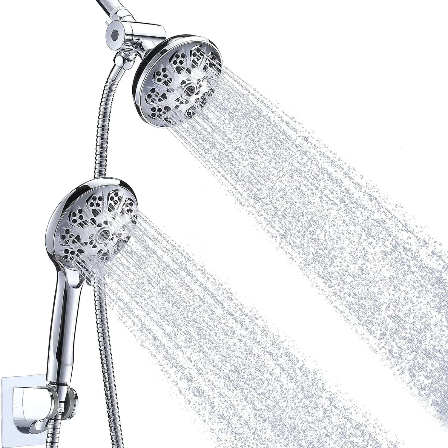 Dual Shower Head 10 Settings High Pressure Shower Head With Handheld Combo Set,5 Inch High