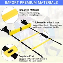 Agility Ladder For Speed Training-Improve FootworkCoordination, And Quickness-6, Or 8 Rungs-IncludesCarry Bag - Yellow - View 6