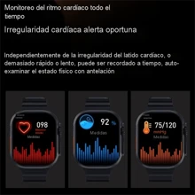 Reloj Inteligente con Glucemia, 2.1"Reloj Medidor Glucosa con Medición De Ácido Úrico, Colesterol Total, Temperatura Corporal, Presión Arterial Smartwatch para Hombres Y Mujeres (Color - Naranja - Ver 5