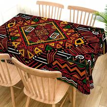 1入組“6月15日快樂”幾何圖案桌布，適用於文化節日，廚房和餐廳節日派對裝飾