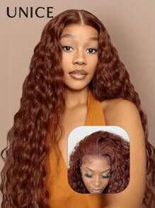 Wigs Pre Everything 13X4 Lace Frontal Wig Reddish Brown Water Wave Lace Front Wig Pre Bleached Knots Wig Pre Cut Pre Plucked Wigs For Women Unice Hair - S33 - View 8