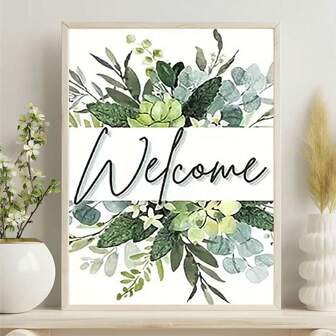 1 Set DIY 5D Diamond Mosaic Painting Kit, Floral & Letter Design, Frameless Home Decor