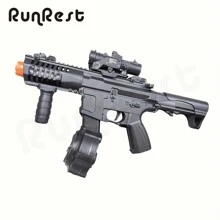 RunRest爆破槍，電動球形爆破槍，高效水珠槍，可充電噴濺球玩具，適用於戶外活動射擊遊戲派對禮品，聖誕及新年禮物 - 黑色 - 查看 1