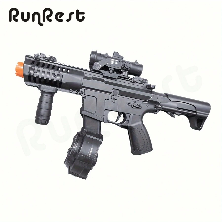 RunRest爆破槍，電動球形爆破槍，高效水珠槍，可充電噴濺球玩具，適用於戶外活動射擊遊戲派對禮品，聖誕及新年禮物 - 黑色 - 查看 1