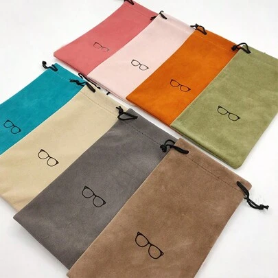 1 Stück/3 Stücke/5 Stücke/8 Stücke Pack Bestickter bunter Brillenaufbewahrungsbeutel, mit Kordelverschluss tragbarer Sonnenbrillenkoffer, Gender Reveal Party, perfekt für Geburtstage, Hochzeiten, Partys, das perfekte Geschenk für Kollegen, Freunde und Familie