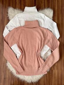 Women Knit Tops - 藕粉色 - 查看 1