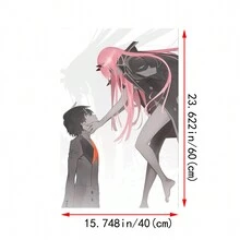 1入組動漫海報，漫畫帆布海報，壁畫印刷，朋友禮物，適用於家居裝飾和臥室裝飾，無框架 - 白色 - 查看 4