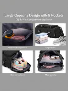 女性旅行背包，可搭乘飛機，攜帶防水背包，適用於游泳、戶外徒步旅行、露營旅行包