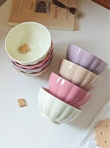 Juego de 1/2/4 piezas - Juego de tazones de cerámica de 4.5 pulgadas | Juego de vajilla de porcelana colorida - Tazón para ensalada, tazón para avena, tazón para yogur, tazón para postre, tazón para sopa, tazón para arroz, tazón para fideos | Apto para microondas/horno/lavavajillas | Suministros para cocina y restaurante y hogar, suministros escolares