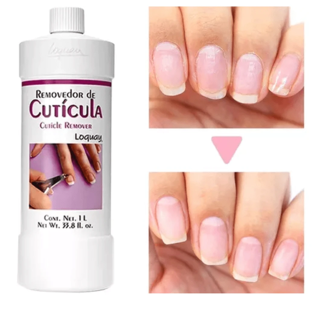 Removedor De Cutícula Loquay Ablandador Manicura 1 Litro - Blanco y Negro - Ver 1