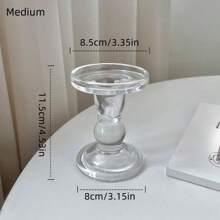 Luxury French Vintage Roman Column Crystal Glass Candle Holder, Romantic Candlelight Dinner Decoration, Valentine's Day Tabletop Ornament