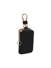 1Pc Fashionable Car Key Bag, Universal Model, Men's And Women's Storage Key Leather Case, Mini Key Bag - one-size - View 16