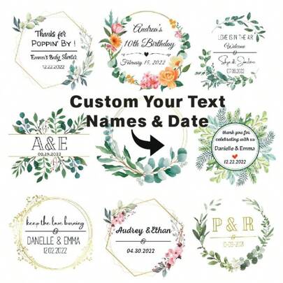 96 Pieces Personalised Stickers, Custom Labels, People/Children/Babies/Couples, Hen Do/Birthday/Party/Christening/Wedding/Fun, Favours/Gifts Fashionable, Colorful, Cute, Adorable, Contracted, Kawaii, Stylish, Fall Fashion, 2000s Fashion Custom, Personalized, Unique, Customized Ideal Gifts For Him Her, Boyfriend, Girlfriend,Forest Tones