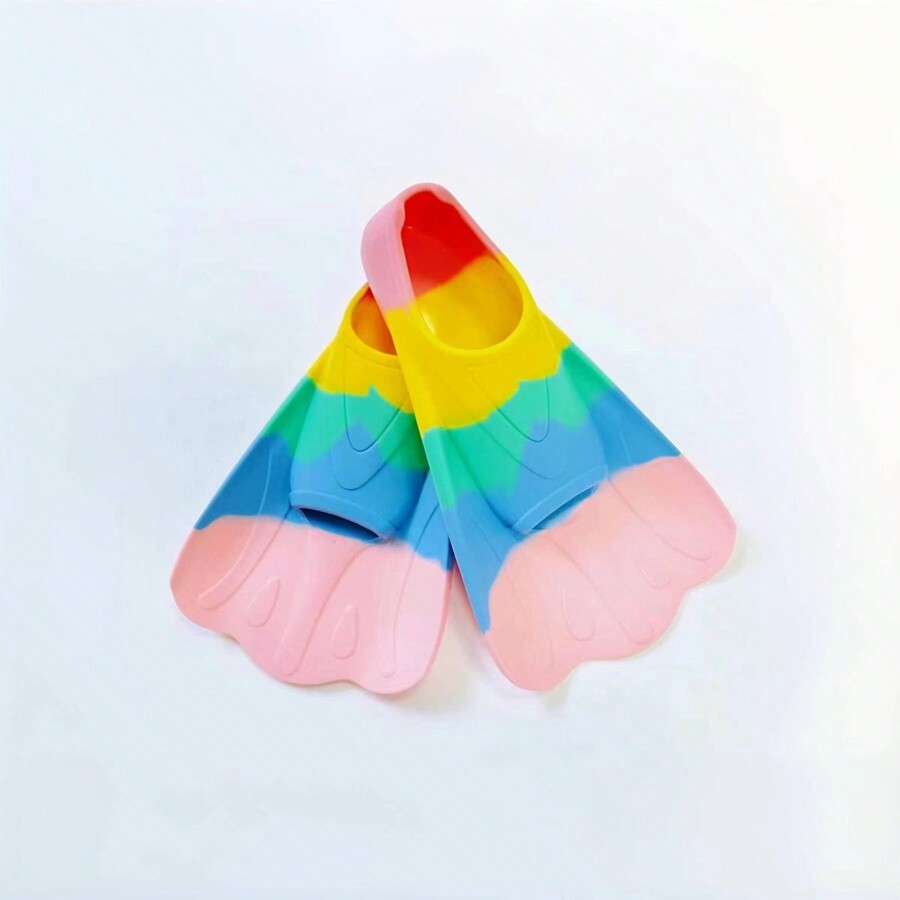 Adult Short Flippers For Swimming, Diving Fins With Pocket, Children's