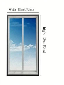 1pc Self-Adhesive Indoor Insect Screen Mesh Window Curtain Mosquito Net - White Net Black Edge - View 2