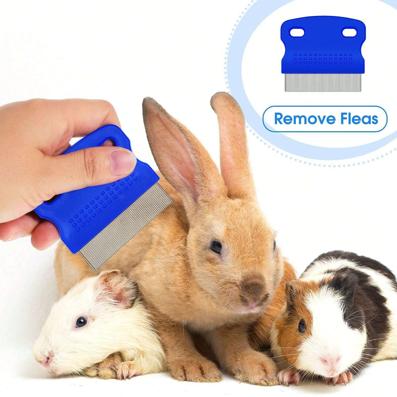 7pcs Rabbit Grooming Kit Including Rabbit Brush, Tear Stain Remover