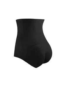 女士性感高腰三角褲，加厚墊屁股提臀，無縫創形，臀部增強 - 黑色 - 查看 6