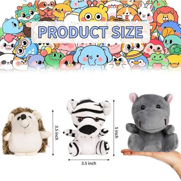Small Stuffed Animals Bulk, 12 Pieces Mini Forest Animal Plush Toys, 4.5 Inch Cute Plush Animals, Suitable For Animal Theme Party