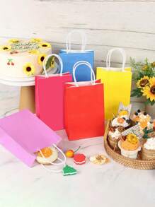 2/6/12/24 piezas - Bolsas de regalo de papel kraft de colores surtidos con asas, adecuadas para regalos de cumpleaños, suministros para fiestas, bodas, manualidades DIY, decoraciones de cumpleaños, recuerdos de fiestas, decoraciones de bodas, bolsas de dulces de Halloween, decoración de despedida de soltera, regalos de despedida de soltera, despedida de soltera, recuerdos de fiesta de novia, recuerdos de invitados de boda, bolsas de regalo de Navidad, papel de regalo de Navidad, bolsas de Navidad, bolsas de fiesta, bolsas de despedida de soltera - Multicolor - Ver 5