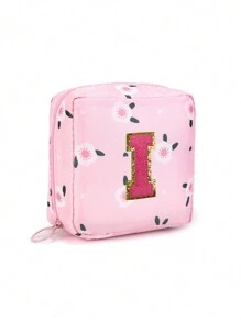 1 Pc Portable Sanitary Napkin Storage Bag - Large Capacity Waterproof Cartoon Design - Suitable For Girls In Their Menstrual Period! Waterproof Cosmetic Travel Bag, Coin Wallet, Teen Girl Cash Bag, Pink Flower 26 Letter Towel Embroidery, Adorable Multi-Purpose Storage Bag, Portable And Large Capacity Makeup Bag Makeup Bags Makeup Organizer Make Up Organizer Makeup Storage Makeup Pouch Make Up Pouch Make Up Bag - Pink - View 19