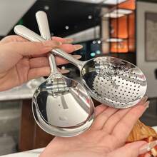 1PC/2pcs Large Stainless Steel Buffet Spoon, Large Serving Spoon, Party/Banquet/Buffet Spoon, Dishwasher Safe, Kitchen Silver Spoon, Practical Kitchen Gadgets For Family Use,School Supplies