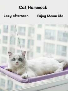 1 szt. Hamak dla kota z przyssawką okno opalanie wiszące łóżko balkon legowisko dla kota na lato (odpowiednie dla zwierząt o wadze do 20 kg) - Wielokolorowe - Zobacz 1