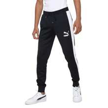 Boyfriend Style Men's Puma Iconic T7 Track Pant - Black and White - View 1