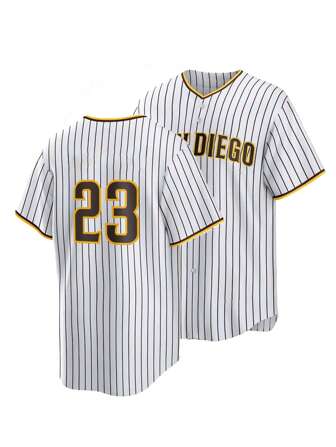 1pc #23 White Stripe Embroidered Boyfriend Style Men's Casual Baseball Bomber Jacket, Short Sleeve Breathable Outdoor Sports V-Neck T-Shirt