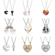 2 Pcs/Set Best Friends Pendant Necklace For Friends Cute Broken Heart Clavicle Chain BFF Best Friends Jewelry Gifts Machine Pendant Necklace For Women Popular Geometry Adjustable Magnetic Double Chain Couple Necklace Jewelry Gifts - Silver - View 10