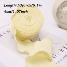 Ruy băng lụa xếp nếp bong bóng 10 thước 4cm với dây thun bằng vải lanh có viền, Bao bì hoa Hộp cà vạt, Chất liệu cạnh lượn sóng - Xù lông - Xem 19
