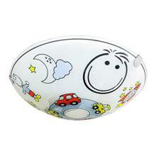 Lampara De Techo Infantil, Luz Ideal, Plafón Niño, P/cristal - Blanco - Ver 2