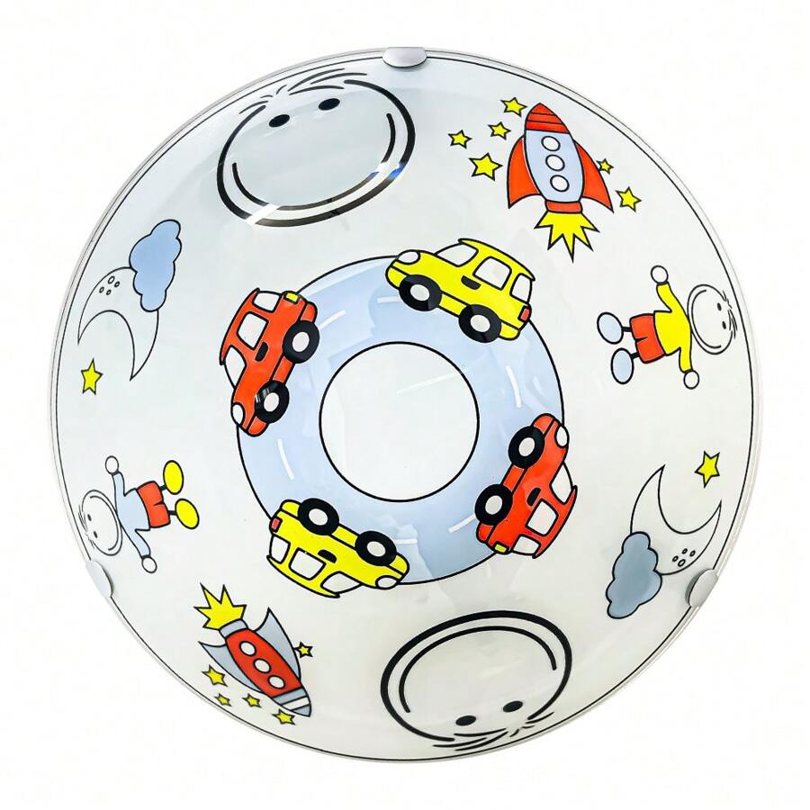 Lampara De Techo Infantil, Luz Ideal, Plafón Niño, P/cristal - Blanco - Ver 1