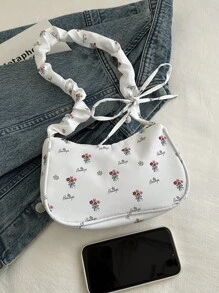 1入便攜式花紋聚酯拉鍊肩袋，時尚且適合女性日常使用 - 彩色 - 查看 3