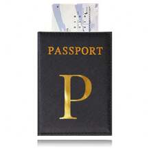 Hot Passport Cover PU Leather Card Case For Women  Initials A To Z Letter Pattern Passport Holder Lovers Men Air Plan Travel Passport Sleeve Business Passport Holder ID Cover Unisex Card Slim Passport RFID Card Case Cover Travel Accessories - Black - View 17