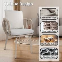TWT 2-Piece Arm Chair Outdoor Furniture Set With Cushions Capatible 330lbs For Balcony, Patio, Garden, Bedroom, Living Room, Bistro, Cafe - 淺灰色 - 查看 3