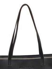 1buc geantă de mână neagră pentru femei Geantă de mână de mare capacitate, simplă, versatilă, pentru muncă, navetă, cumpărături, potrivită pentru cadouri de sărbători