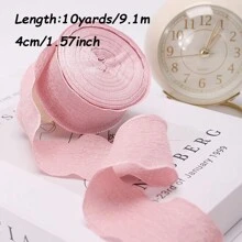 Ruy băng lụa xếp nếp bong bóng 10 thước 4cm với dây thun bằng vải lanh có viền, Bao bì hoa Hộp cà vạt, Chất liệu cạnh lượn sóng - Xù lông - Xem 21