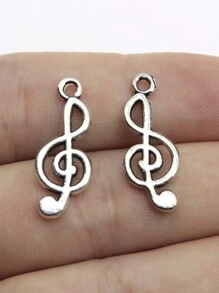 20 piezas de 26x10mm (1,02x0,39 pulgadas) Dijes de nota musical treble para bricolaje, dijes para mujer para hacer joyería