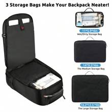 ZOMFELT Rolling Backpack, Travel Backpack With Wheels, Carry On Luggage With 3 Travel Luggage Organizers, 17.3 Inch Rolling Laptop Backpack For Travel Work, Luggage Business Bag For Men Women, Valentine's Day, Mother's Day, New Year's Gifts, Graduation Season Gifts, St. Patrick's Day - màu đen - Xem 5