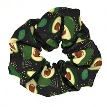 Scrunchie de moño en color aguacate para mujeres, banda elástica para el cabello con diseño de tela impresa,herramientas para el cabello accesorios para el cabello accesorios para el pelo - Multicolor - Ver 10