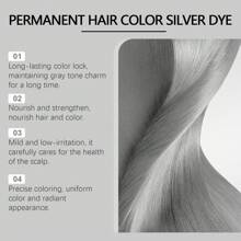 Crema para teñir cabello gris, extractos de plantas nutritivos y con bloqueo de color duradero, agente de tinte de pelo de moda, conveniente y rápido de usar. 100g - Gris - Ver 5