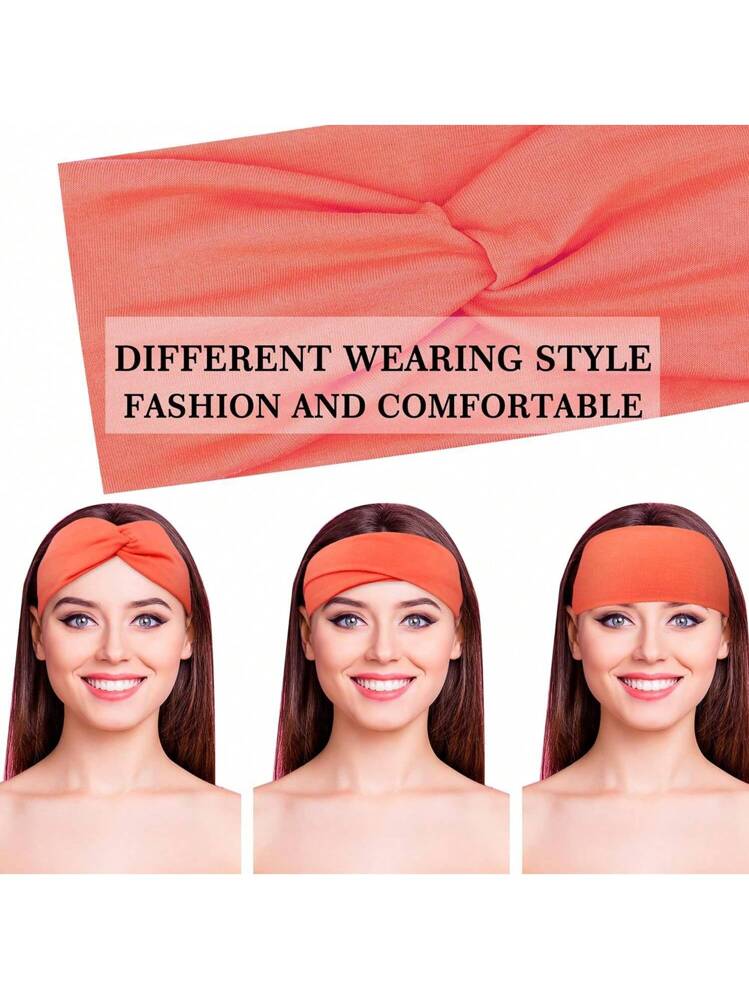 Confezione Da 6 Fasce Elastiche Per Capelli Antiscivolo – Larghe E Morbide Per Sport, Yoga E Corsa – Colori Assortiti