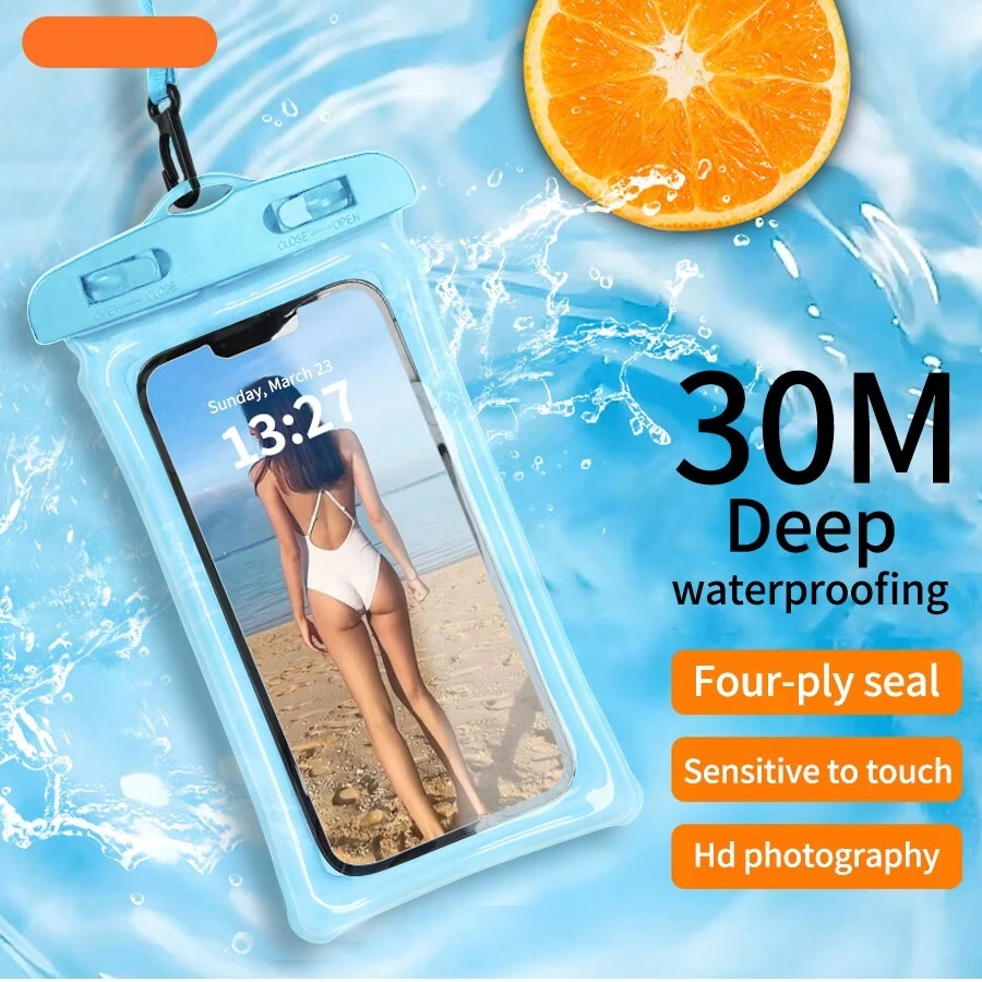 1 Túi đựng điện thoại chống nước, Ốp điện thoại chống nước tương thích với 15 14 13 12 Pro Max XS tương thích với Samsung, Túi khô điện thoại di động 3D IPX8 Đồ dùng thiết yếu cho bãi biển màu hồng 1 gói 7.0" có túi khí nổi Túi đựng đồ bơi
