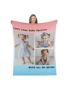 Personalized Blankets Photo Blankets, Customized Photo Blankets, Customized Blankets With Copywriting, Family Photo Gifts, Mother's Day, Thanksgiving