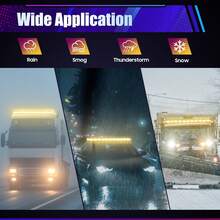 Rainaut 51" 96 LED Emergency Strobe Light Bar, Amber Emergency Beacon Warn Tow Truck Response Light With 15 Flashing Modes + 1 Steady Mode Switch Control For 12V- 24V Truck Vehicle